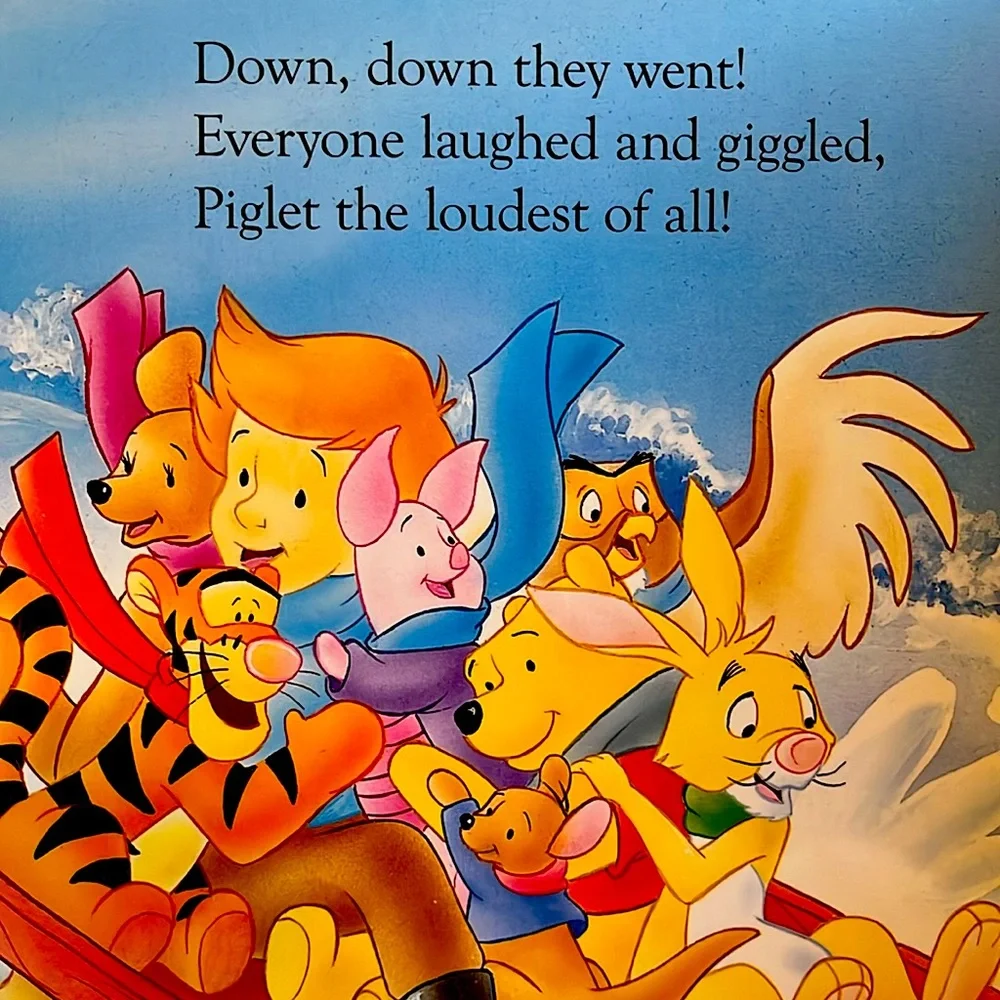 Disney Winnie the Pooh Goes Sledding large board book picture book 2012 VGUC